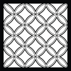 Fototapeta premium Vector ethnic pattern with symmetrical elements. Repeating geometric tiles from striped elements.Monochrome texture.Black and white pattern for wallpapers and backgrounds Decorative ethnic ornament fo