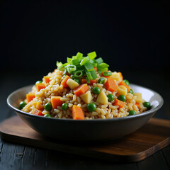 Vibrant Vegetable Fried Rice with Fresh Carrots and Peas
