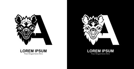 The logo design is in the shape of a hyena head combined with the letter A