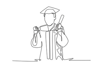 Campus activity concept. Single line draw design vector graphic illustration.