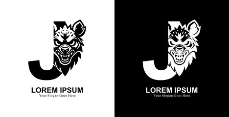 The logo design is in the shape of a hyena head combined with the letter J