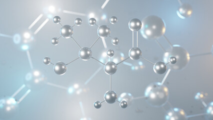 penicillamine molecular structure, 3d model molecule, heavy metal antagonists, structural chemical formula view from a microscope