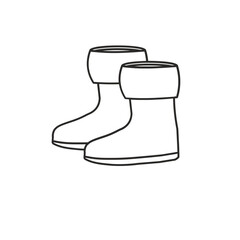 Outline simple icon fishing equipment illustration