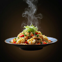 Vibrant Vegetable Fried Rice with Fresh Carrots and Peas