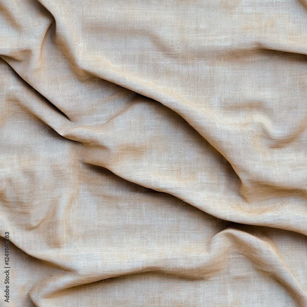 Aufkleber textured beige fabric with soft drapes and subtle pattern