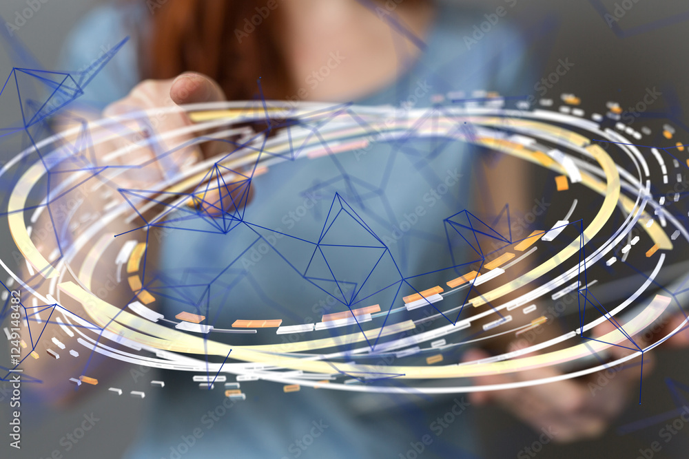 Poster business intelligence analyst dashboard on virtual - neural network exposure digital