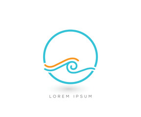 Waves logo design template