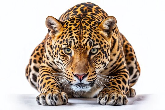 Powerful Leopard Ready to Pounce: Dramatic Aerial Wildlife Photography