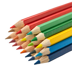Colored pencils isolated on transparent background