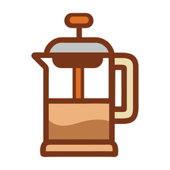 French press coffee maker with plunger