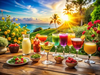 Refreshing Cold Drinks: Chupitos, Cocktails, and Refreshments on a Sunny Day
