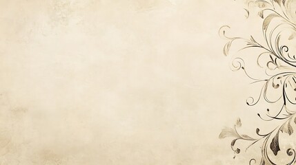 Beige Background With Elegant Floral Design