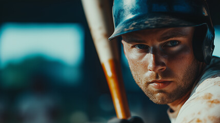 baseball batter's intense focus as they prepare to swing the baseball bat.