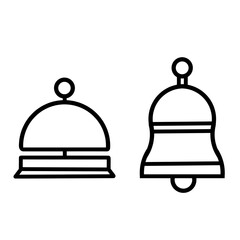 Bell Icons Set – Service and Notification Bell Outline Vector