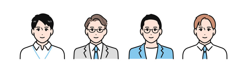Fototapeta premium 働く男性のシンプルなベクターイラストセット