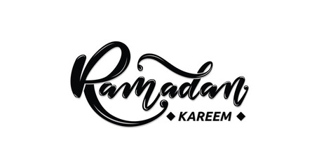 Ramadan Kareem calligraphy. Vector illustration. Handwritten text typography. Great for greeting cards, invitations, etc.