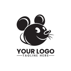 Vector of a rat design logo Mouse vector illustration