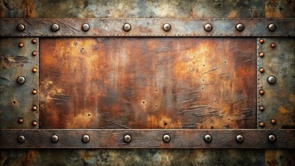 Rusty Metal Background with Rivets for Industrial Design Projects