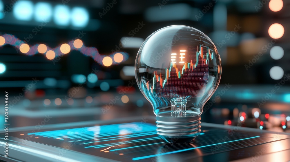 Poster innovative data visualization action business environment graphic content modern technology close-up