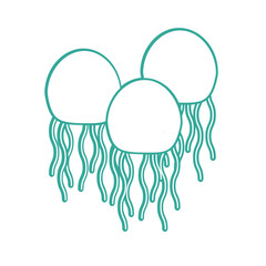outline icon cute ocean illustration