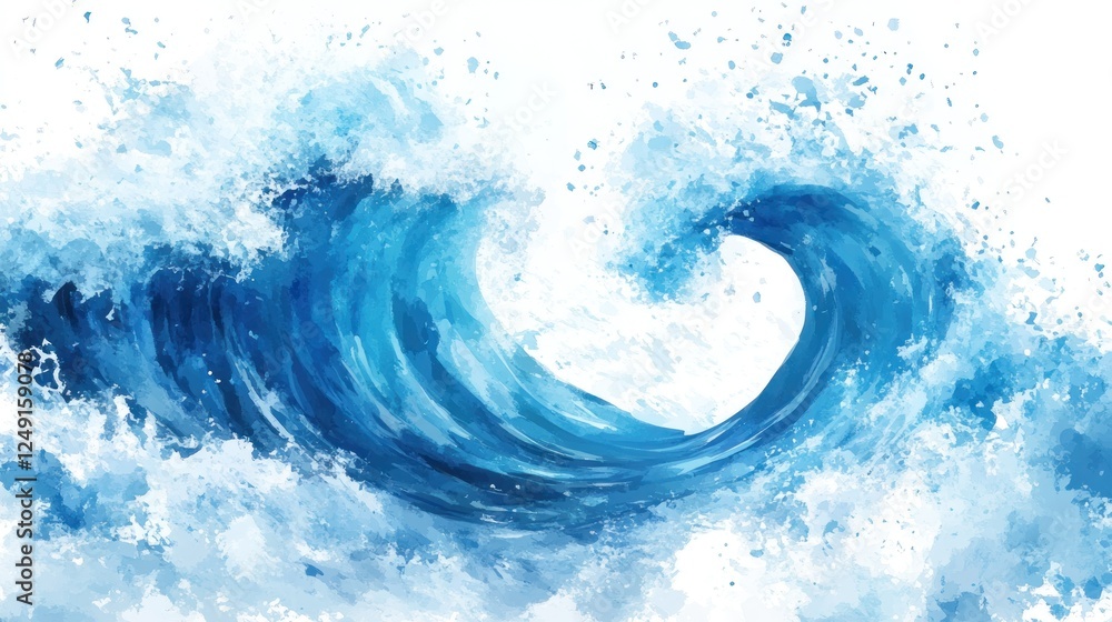 Aufkleber dynamic ocean waves crashing with splashes and foam