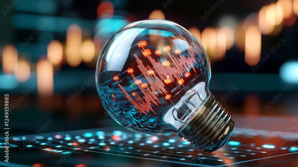 Poster innovative data visualization concept modern workspace digital art futuristic environment close-up v