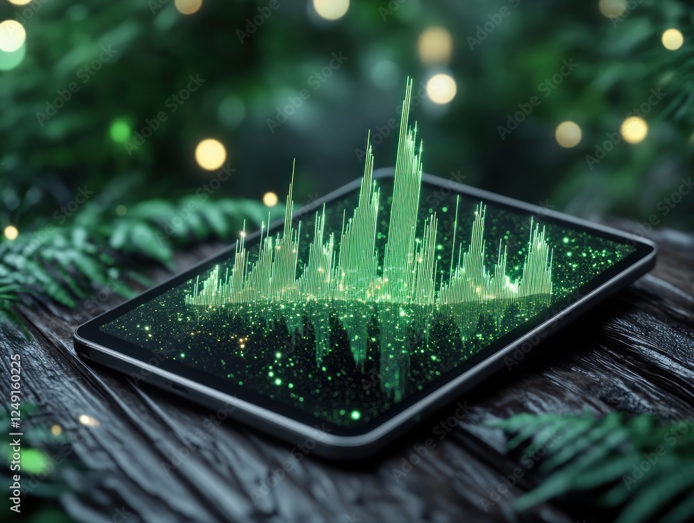 Poster elevate your business decisions with crystal-clear insights displayed on a digital tablet presenting