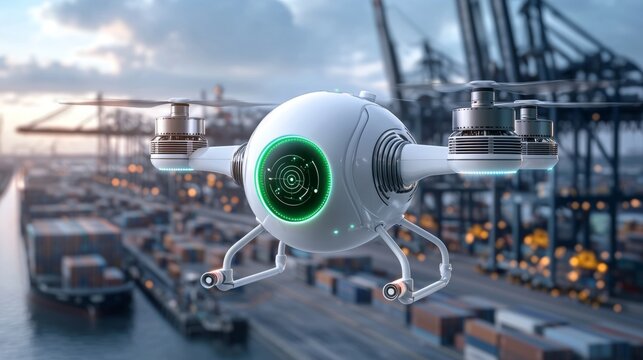 Drone technology revolutionizes shipping operations at port facilities streamlining logistics enhancing efficiency and ensuring safety in maritime environments