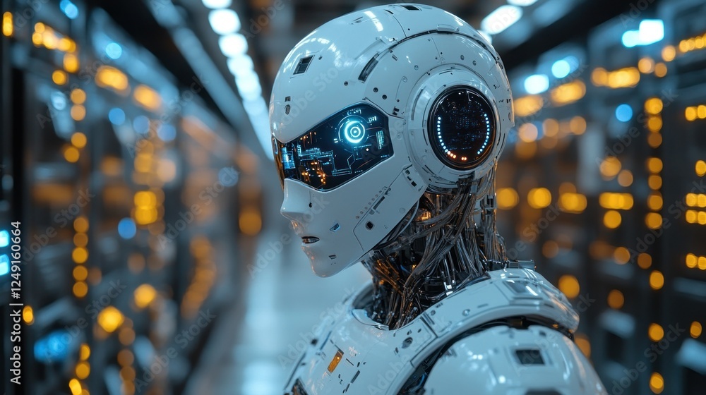 Poster advanced ai robot in data center