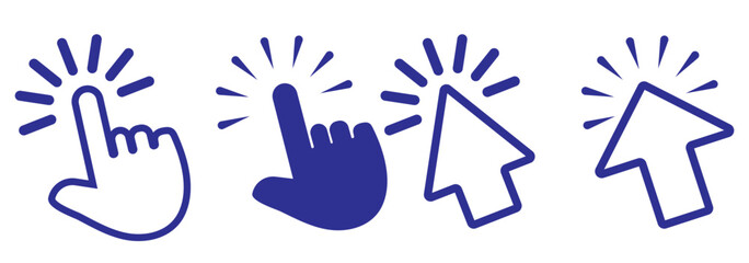 mouse cursor click icon, flat style, computer clicking arrow - Mouse arrow pointer icon symbol. editable stroke