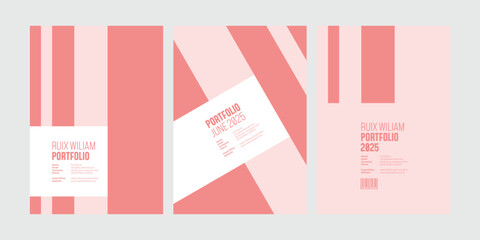 red grid layout portfolio cover