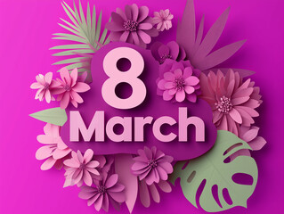 Celebrate Women's Day with beautiful floral decorations on March 8 surrounded by vibrant colors and intricate designs