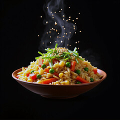 Vibrant Vegetable Fried Rice with Fresh Carrots and Peas