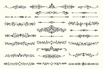 Obraz premium Hand Drawn Scroll Designs Set