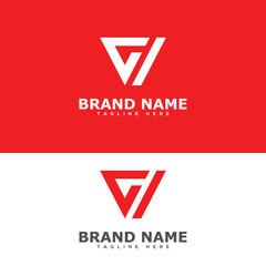 CI letter logo vector business logo design with Red and White color