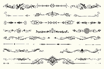 Hand Drawn Scroll Designs Set