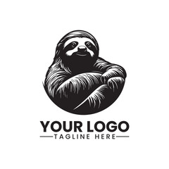 sloth logo vector illustration Hand drawn cute doodle vector illustration