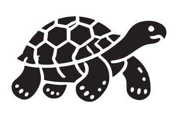 Simple Black Tortoise Icon Clean Vector Silhouette