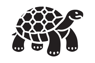 Modern Tortoise Silhouette Simple Black Vector Design