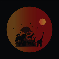 Animals silhouette