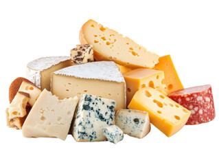 Isolated Assorted Cheese Collection