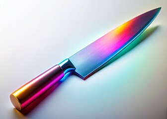 Sharp Kitchen Knife Isolated on Pure White Background - Professional Stock Photo