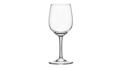 Isolated Tall and Elegant Transparent Wine Glass