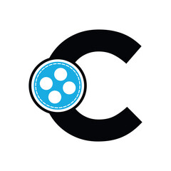 Initial Film Logo combine with letter C vector template