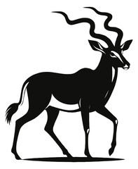 Antelope  silhouette vector on white background