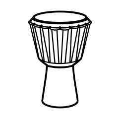 African hand drum or djembe drum in vector icon	