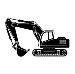 Vector drawn excavator.

