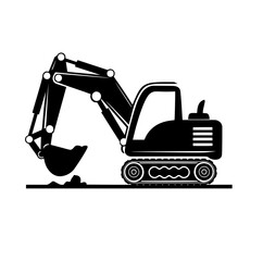 Vector drawn excavator.
