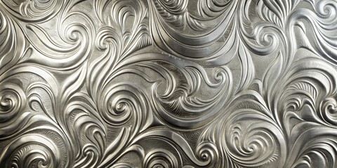 Decorative Metallic Artwork with Elegant Swirls and Curves Patterns