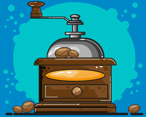 coffee grinder and coffee beans